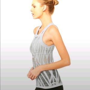 Alo Yoga Vixen grey racerback tank lasercut